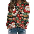thumbnail image 2 of jjayotai Christmas Sweatshirts for Women, Crew Neck Long Sleeve Xmas 3D Graphic Print Pullover Sweatshirt Holiday Party Shirts Black S, 2 of 7