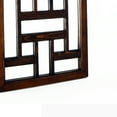 thumbnail image 4 of Rectangle Wooden Frame Mirror with Geometric Pattern Front, Brown- Saltoro Sherpi, 4 of 5