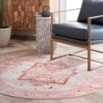 thumbnail image 1 of nuLOOM Tapis à Franges Ethel Médaillon, 5' Rond, Rouge, 1 of 4
