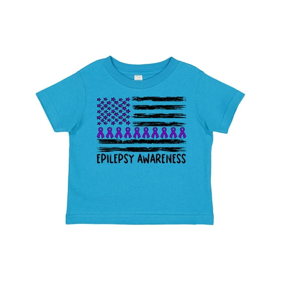 Inktastic Epilepsy Awareness Purple Ribbons and Flag Boys or Girls Toddler T-Shirt