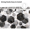 thumbnail image 6 of Grey Shower Curtain, Dark Grey Abstract Geometric Modern Grid Pattern Minimalist Bath Curtains Waterproof Fabric with Hooks for Home Decor, 72Wx78H, 6 of 6