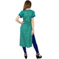 thumbnail image 2 of Bimba Women Green Kurti Kurta Round Neck Tunic Casual Summer Blouse, 2 of 8