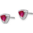 thumbnail image 2 of 14K White Gold Trillion Ruby And Diamond Halo Earrings (Width 7.1) (Length 7.1) - Jbsp, 2 of 5
