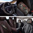 thumbnail image 4 of Yuyamidu Deer Auto Seat Covers and Steering Wheel Cover Seatbelt Strap Pad American Flag Armrest Cover Pad Cup Holders Headrest Covers Keychain, 14pcs, 4 of 7