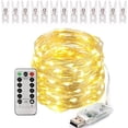 thumbnail image 1 of Fairy String Lights with Remote , 33FT 100 LEDs String Lights , USB Plug Powered 8 Modes Fairy Lights, for Chirstmas, Weddings, Parties, Wall Decorations (Warm White), 1 of 7
