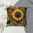 thumbnail image 2 of COMIO  Sunflower Throw Pillow Covers Floral Blossom Bouquet Square Pillow Cases for Decorative Cushion Bed Couch Sofa Red White, 2 of 5