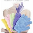 thumbnail image 2 of WSRRDRECVHi 1-Pair Exfoliating Bath Gloves w/ Hanging Loop For Shower Body D7D2 Scrub, 2 of 9