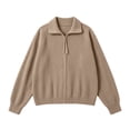 thumbnail image 6 of Axdhxbd Zip Up Cardigan Sweaters for Women Double Zipper Open Front Sweater Ribbed Knit Long Sleeve Cardigans Loose Fit Fall Winter Sweater Coats Free Size, 6 of 7