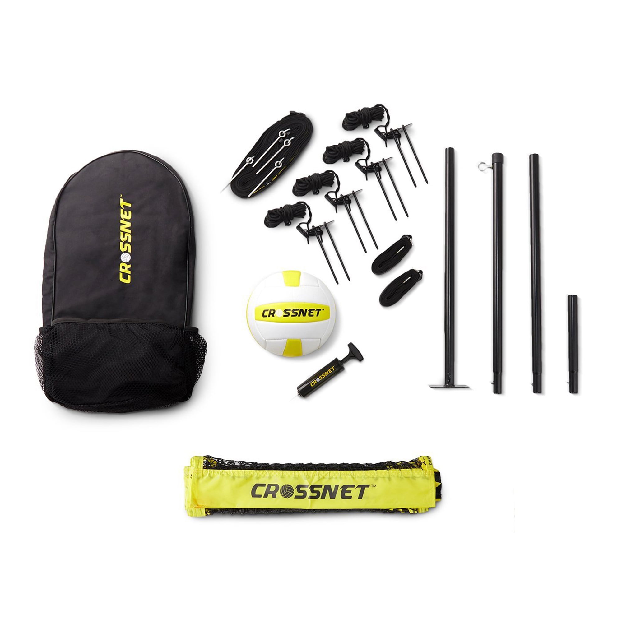 CROSSNET Four Square Volleyball Net & Game Set w/Carrying Backpack