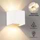 thumbnail image 3 of 2 luces de pared LED de 12 W para interior/exterior IP65, impermeable, luz de pared LED ajustable, lámpara de pared blanca cálida de 3000 K para sala de estar y dormitorio (blanco), 3 of 5