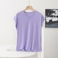 thumbnail image 2 of Yievot Pajama Shirts for Women Short Sleeve Crew Neck Shirts Comfy Soft Lounge Sleepwear, 2 of 3