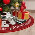 thumbnail image 5 of Wadada Red Christmas Tree Skirt 48 Inch Snowman Snowflaks Christmas Tree Decorations Let It Snow Farmhouse Xmas Tree Skirt Ornaments Decor for Merry Christmas Holiday Party New Years (Red), 5 of 7