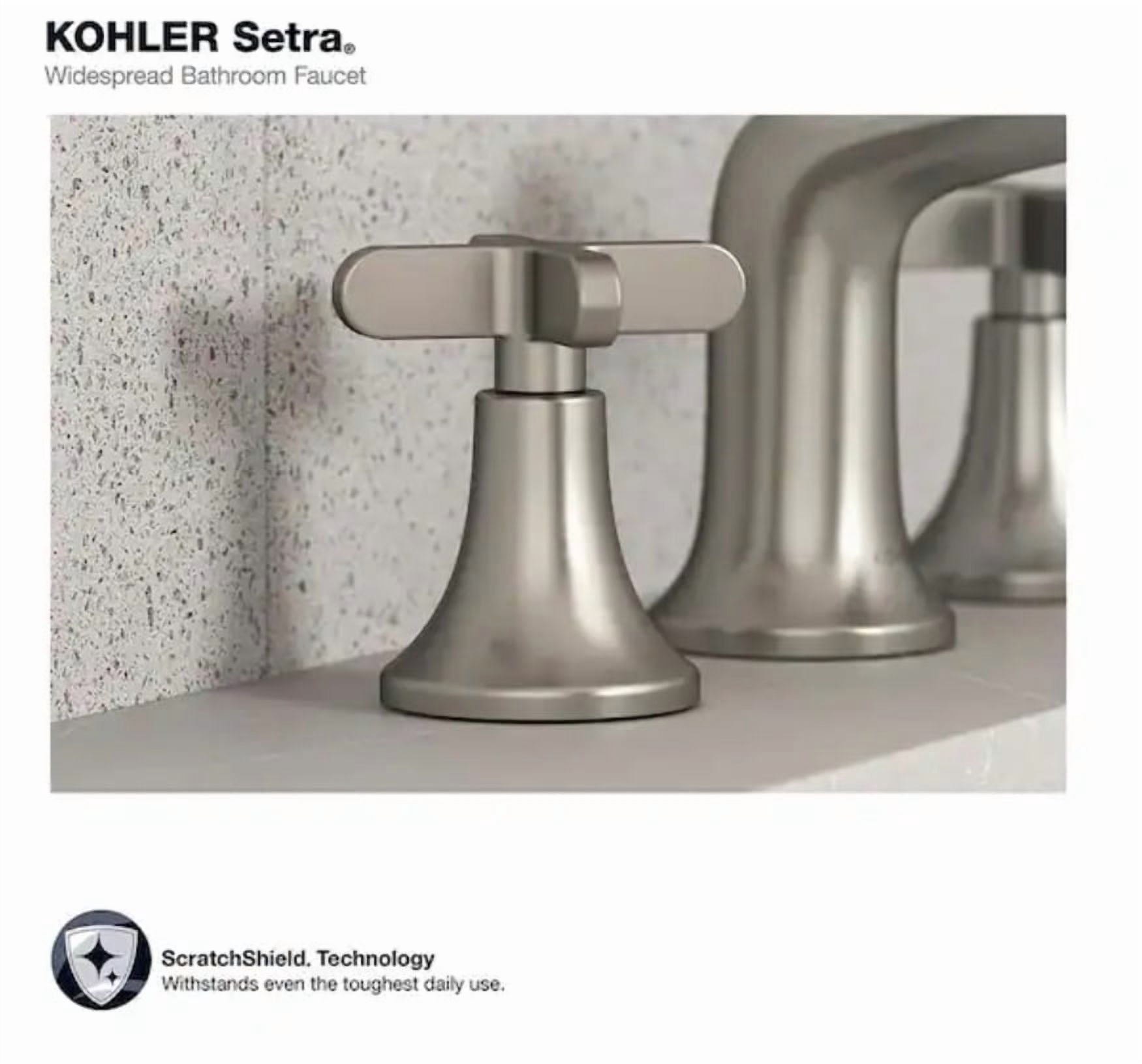 KOHLER Setra 8 in. Widespread 2-Handle Bathroom Faucet in Vibrant Brushed Nickel