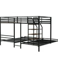 thumbnail image 4 of Metal Twin Bunk Bed With Storage In Black - Space Utilizing Bedroom Furniture Saving Element, 4 of 7