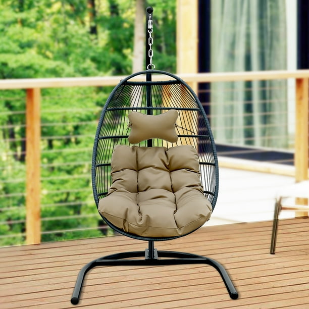 Toyuson Single Seat Swing Chair With Stand Egg Brown Com Toyuson Single Seat Swing Chair With, Single Seater Swing Chair With Stand