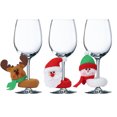 thumbnail image 4 of Jiyike 6pcs Christmas Design Wine Glass Marker Creative Elk Snowman Drinking Cup Identifier Party Cup Sign Festival Decors Christmas Supplies (Santa Claus and Snowman and Elk, 2pcs for Each Pattern), 4 of 6
