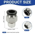 thumbnail image 2 of 2 Pcs NPT Push to Connect Air Fittings, Male Straight 10mm Tube OD x 1/4" NPT Thread Air Quick Connector, Black, 2 of 7