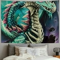 thumbnail image 2 of Orinice Dragon Skeleton Fantasy Art Tapestry Wall Hanging Unique Style Graphic Tapestries for Home Wall Decor Living Room Bedroom Dorm Farmhouse, 4 Sizes Available 60x50inch, 2 of 6