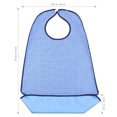 thumbnail image 4 of ROSENICE 1PC Plaid Machine Washable Double Layer Adult Waterproof Bib Mealtime Clothing Protector with Foldable Crumb Catcher, 4 of 5
