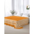 thumbnail image 5 of Orange Greek Key California King Size Flat Sheet, Wrinkleproof & Fadeproof Cooling Flat Bed Sheet Only, White Greece Ancient Farmhouse Geo Breathable Soft Bedding Top Sheets 108 x 98 Inches, 5 of 8