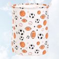 thumbnail image 4 of KAKOWELY Bolsa de lavandería de algodón y lino con estampado de fútbol, impermeable, con estampado a color, organizador de artículos diversos, 4 of 4