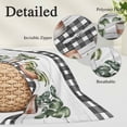 thumbnail image 2 of Spring Pillow Covers, Linen Long Throw Pillow Case, Farmhouse Pots Plant Leaves Wood Plank Black Plaid Holiday Pillow Protector Decorative Cushion Cover for Living Room/Bedroom 20" x 26", 2 of 8