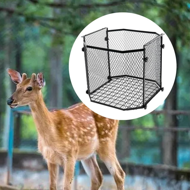 Protector protector para alimentador de ciervos, refugio portátil multiusos duradero para alimentador de ciervos Octagonal Cola Jaula de alimañas