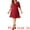 Red, variant on V Neck Swing A-Line Cocktail Wedding Midi Lace Dress 3X Black