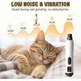 thumbnail image 3 of Dog Nail Grinder, 2026 Upgraded Rechargeable 5-Speed Quiet Trimmers with Led Light for Pet Nails, Paws Grooming & Smoothing Dogs Cats (White) white, 3 of 7