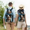 thumbnail image 5 of Honeii Playful Smile Cute Dog Print Canvas College Laptop Backpack, Durable Rucksack Travel Notebook Bag School Backpack Book Bag for Men Women-Medium, 5 of 7