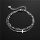 thumbnail image 5 of Pulsera de 2 cruces religiosas en plata de ley para mujer, regalo clásico de bautismo para hermana, madre, abuela, hija, 5 of 5