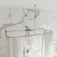 thumbnail image 4 of Naiture 54'' x 30'' D Shape Shower Curtain Rod with Ceiling or Wall Dual-Use Swivel Support, Shower Window Rod, Stainless Steel, Brushed Nickel Finish, 4 of 8