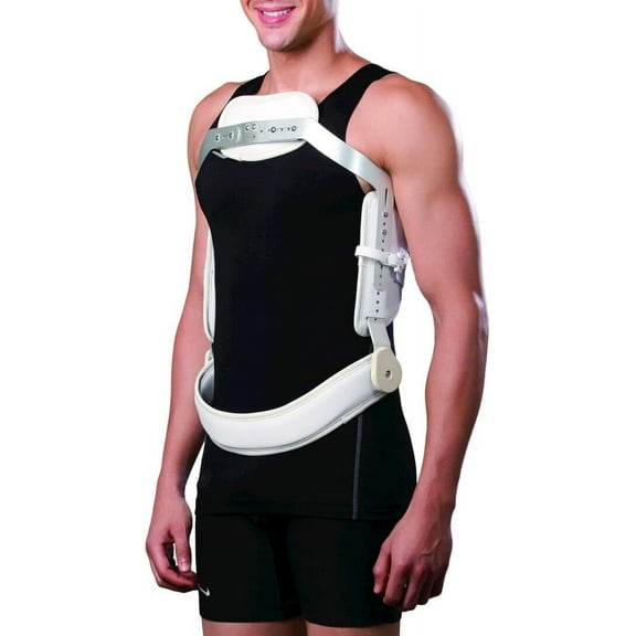 Orthomen Hyper-X TLSO Jewett Hyperextension Back Brace Orthosis, Prevent Thoracic & Lumbar Spine Flexion, Treat Compression Fractures and Osteoporosis (White, XL)