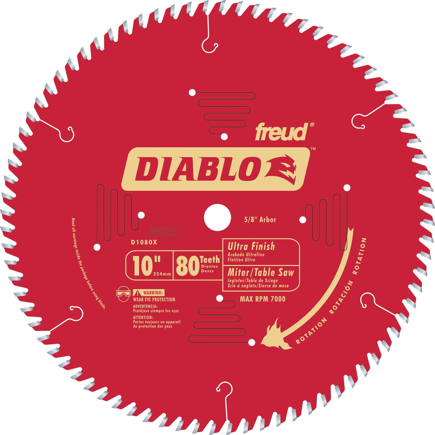 Freud D1050X Diablo 10" 50-tooth ATB Combo Saw Blade w/5/8" Arbor&PermaShield 