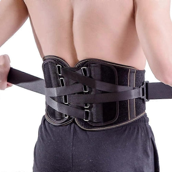 Faja lumbar con sistema de poleas para aliviar el dolor - Cinturón de soporte lumbar - Correas ajustables para ciática, escoliosis o hernia discal
