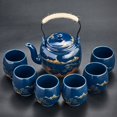 thumbnail image 1 of Black Glaze Large Capacity Tea Set Simple Ceramic Handle Pot Tea Cup Set Home Office Gift Giving, 1 of 6