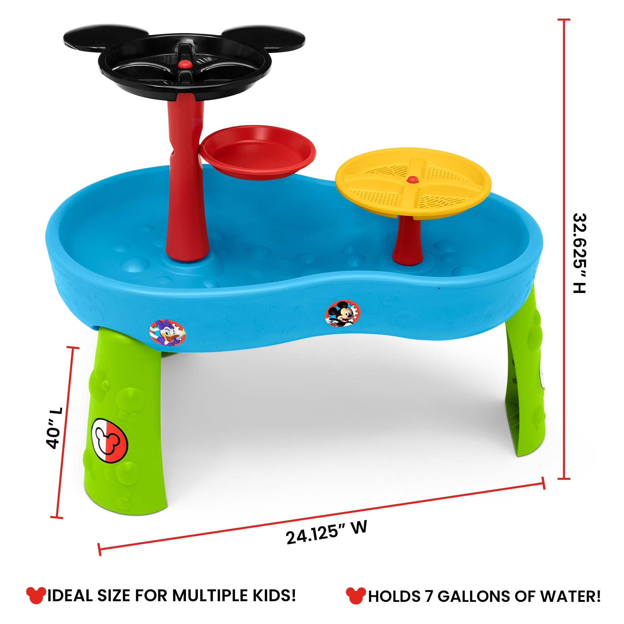 Disney Mickey Mouse Water Table by Delta Children - 3-Tier Water Table with 11-Piece Toy Set, Blue