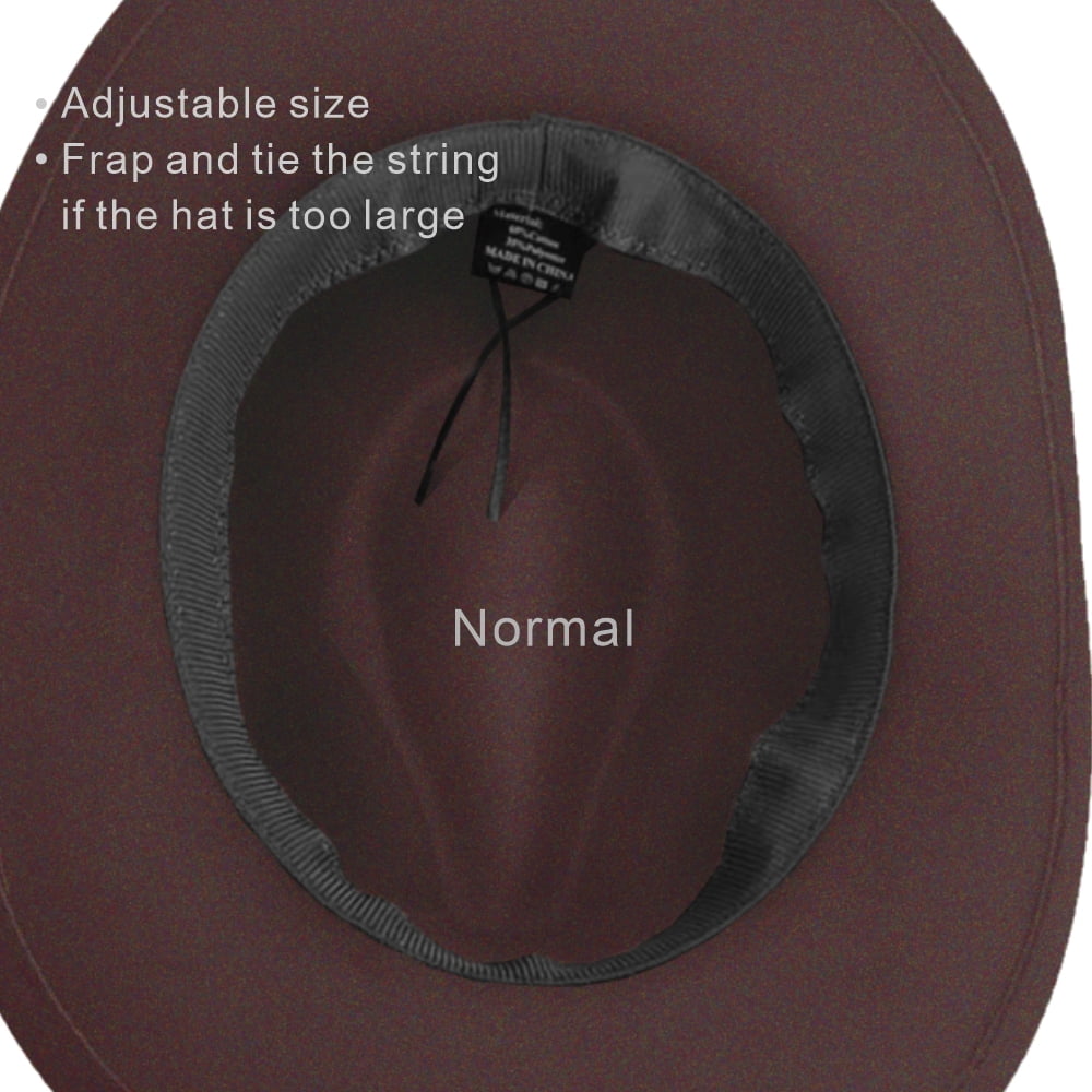 LZLER Fashion Western Cowboy Hat for Men Women Wide Brim Fedora Hat with Buckle Belt