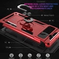 thumbnail image 3 of CoverON for Google Pixel 6 Ring Case, Kickstand Rugged Phone Cover Magnetic Car Mount Compatible - Red, 3 of 10
