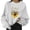 White, variant on Bibifish Womens Sunflower Sweatshirts Floral Printed Crewneck Long Sleeve Pullover Cute Spring Casual Loose Fit Breathable Comfy Sweatshirts