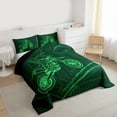 thumbnail image 3 of jejeloiu Extreme Sport Lover Full Size Comforter Sets,Green Motor Biker Bedding Sets For Boys Men Reversible 3pcs, 3 of 8