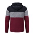 thumbnail image 3 of Maoxin Men's And Winter And Thick Sweater Knitted Sweater Stand Up Collar Cardigan Color Blocking Outerwear Sweater , Wine , 2XL, 3 of 4