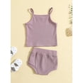 thumbnail image 3 of Bagilaanoe 2pcs Newborn Baby Girl Short Pants Set Sleeveless Camisole Tops + Shorts 3M 6M 12M 18M 24M Infant Casual Summer Outfits, 3 of 9