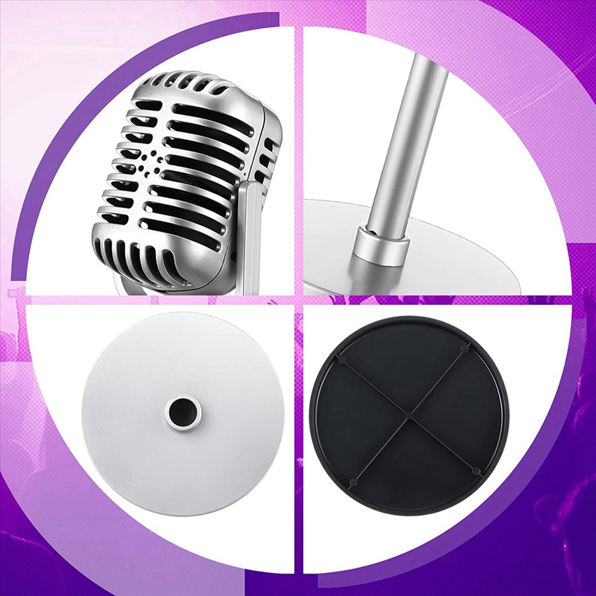 12Pcs Retro Microphone Props Model Vintage Microphone Antique Microphone Toy Microphone Stage Table Decor,Silver