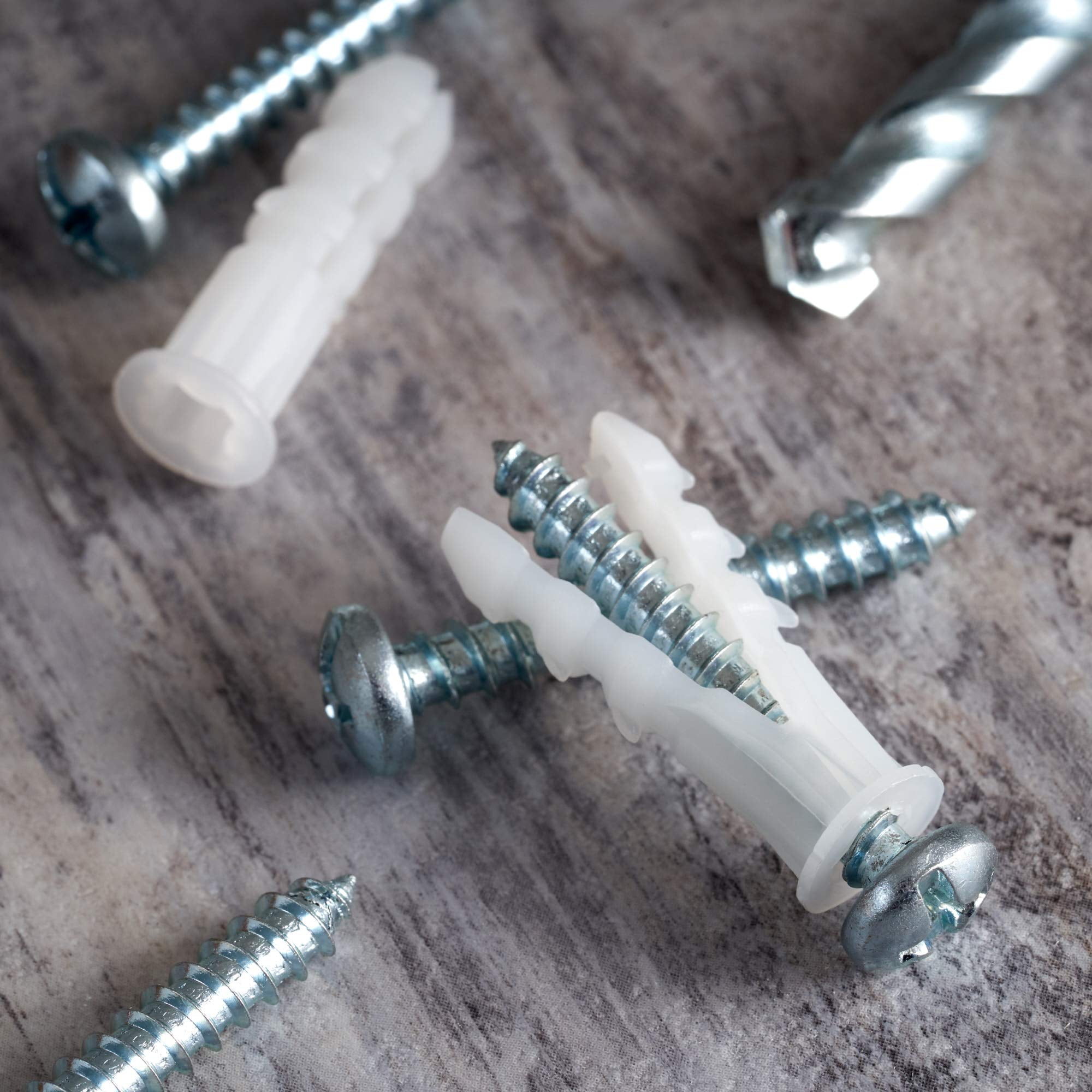 Plastic Drywall Anchors - Wall Anchors for Drywall - Plastic Screw Anchors for Secure Fastening (Bulk Pack, #10-12 x 1)