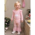 thumbnail image 4 of Cjfdfy Newborn Baby Girls Half First Birthday Outfit 1 / 2 Cake Embroidery Long Sleeve Striped Romper With Bell Bottom 1/2 Birthday Girl Clothes 1St Birthday Girl Outfit, 4 of 9