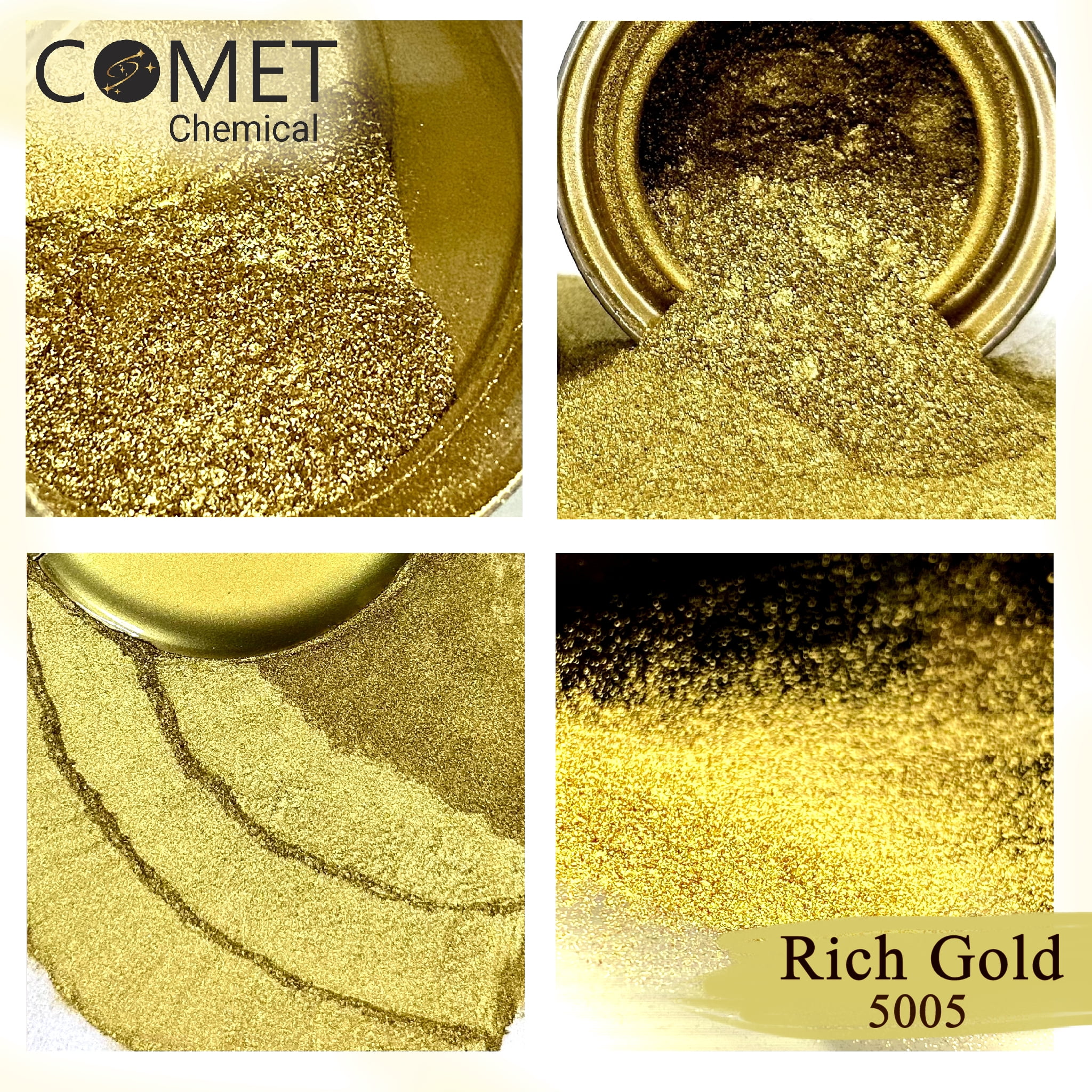 COMETCHEMICAL Rich Gold Bronze Powder Pigment (1.54lb), Solvent, Epoxy Resin