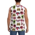 thumbnail image 4 of Goofa Halloween Mouth Printed Men's Sleeveless T-Shirt - Athletic Gym Workout Tank Top for Men - Moisture-Wicking, UPF 30+ Quick-Dry Muscle Tee-X-Large, 4 of 8