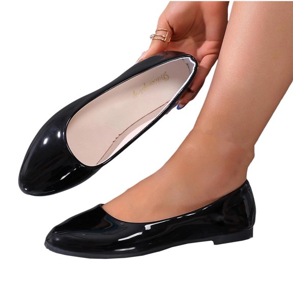 Gealkoca Women's Classic Closed Toe Dress Shoes Comfortable Solid Color Flat Shoes Ballet Flats Casual Work Shoes Dressy Slip-ons Loafers