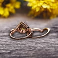 thumbnail image 4 of 2 Carat Pear Shape Natural Pink Morganite Ring Set On 10k Rose Gold Halo Bridal Ring Promise Ring Twisted Across Design Halo Milgrain Art Deco, 4 of 4